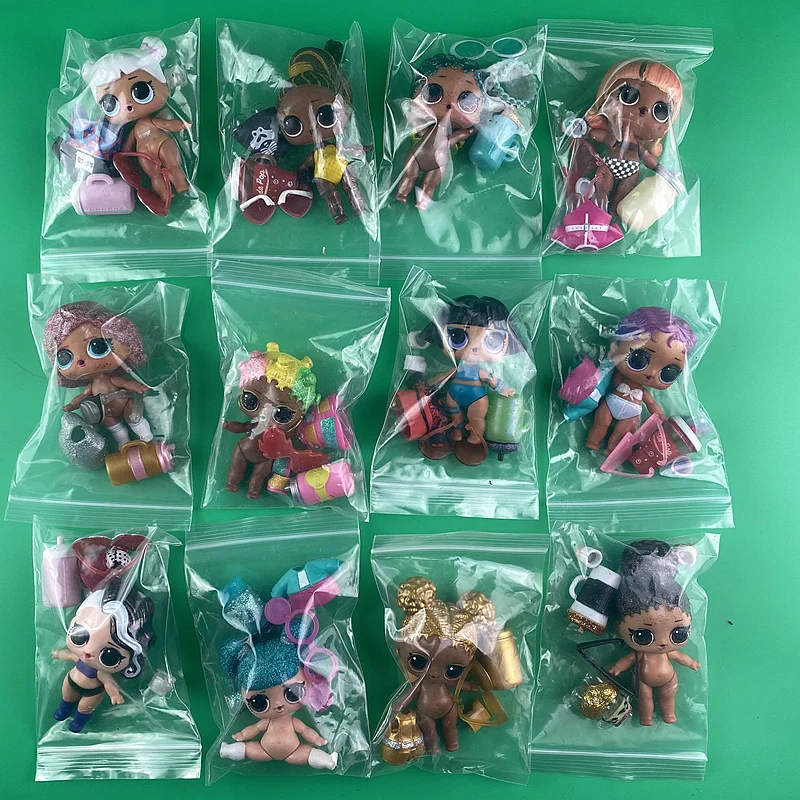 5pc/set= 1 doll+1 clothes +1 shoes+1 bottle +1 glasses for Lols Big 8cm Sister Dolls