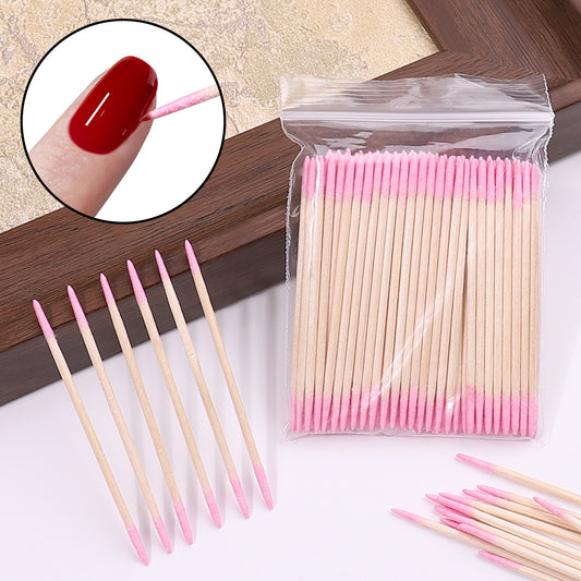 1/2/5/10Pc Nails Wood Cotton Swab Clean Sticks Bud Tip
