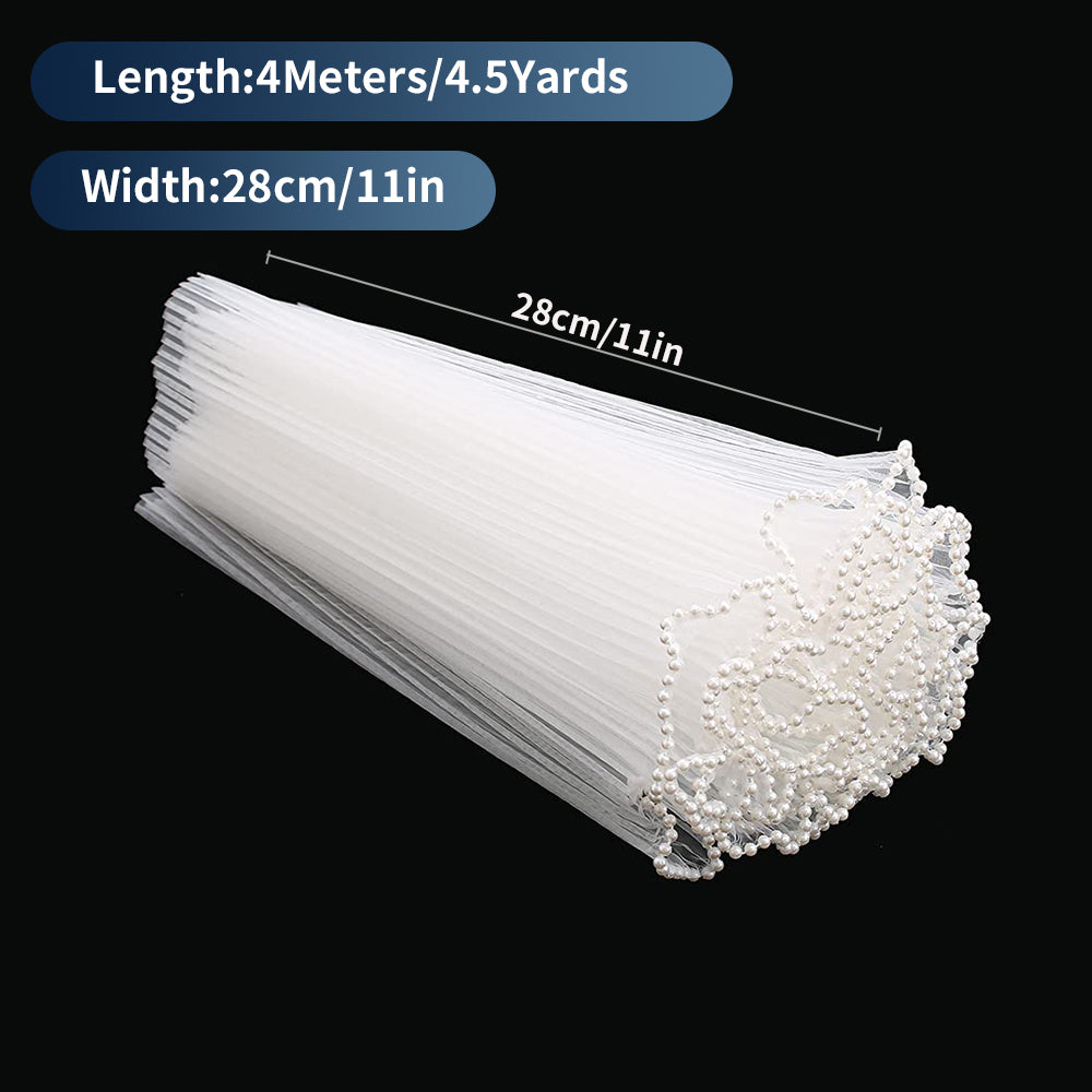 White Floral Packaging for Bouquets Including Decorative Mesh Wrapping Paper