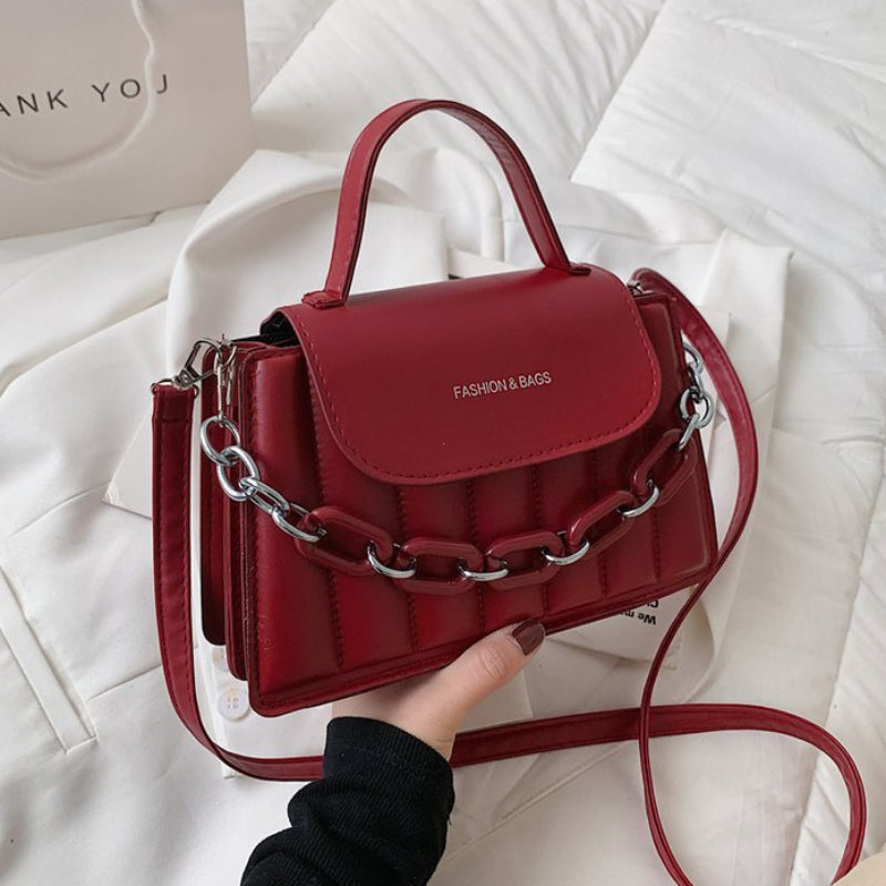 New Chains Shoulder Bag Women Solid Color