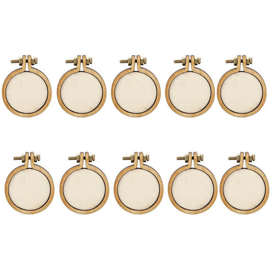 10Pcs/Set Wooden Mini Embroidery Hoop Ring