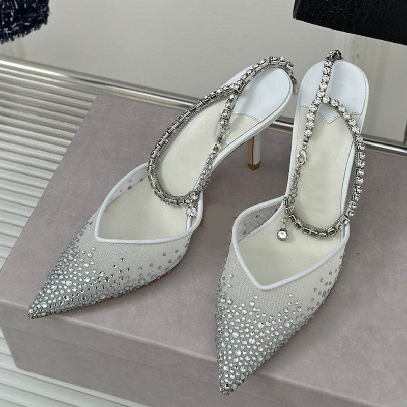 Star style Fashion Rhinestones Ankle Strap Women