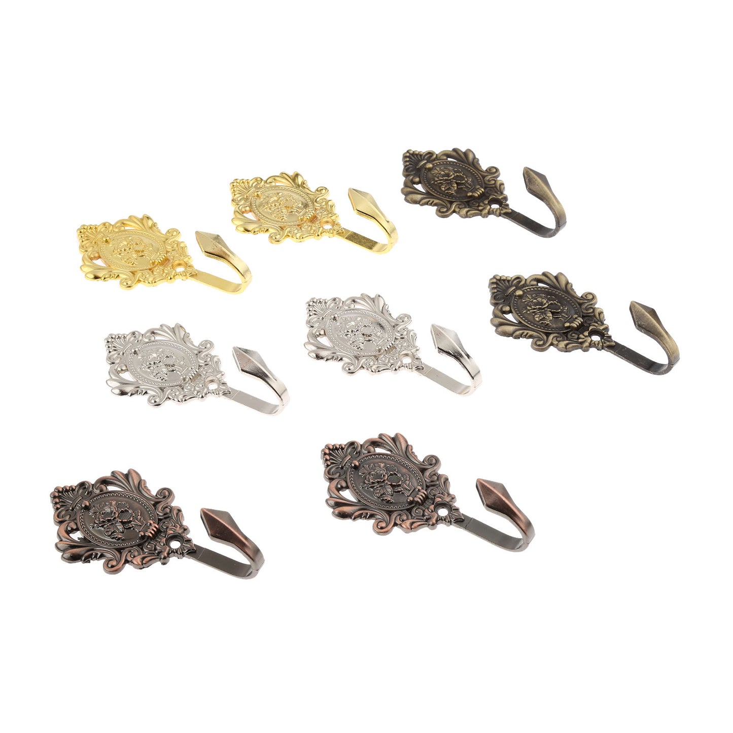 2Pcs Rose Pattern Vintage Drapery Curtain Holdbacks