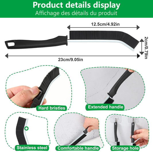 Hard Bristle Crevice Cleaning Brush for Fine Seam Corners
