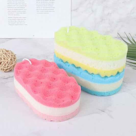 Three-layer Wave Bath Sponge Body Brush Shower Skin Clean Massage Cleaning Shower Brush