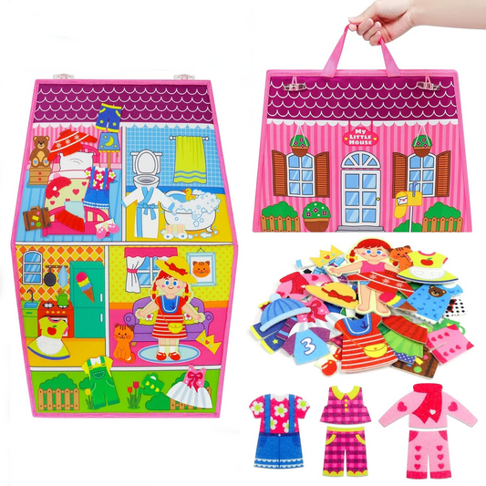 Toddler Dress Up House Busy Board Felt Story Books