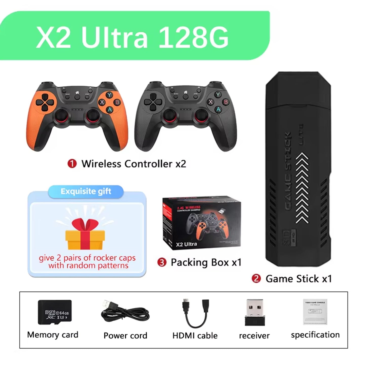 X2 Ultra Video Game Stick Console Or ONLY 2.4G Double Wireless Controller