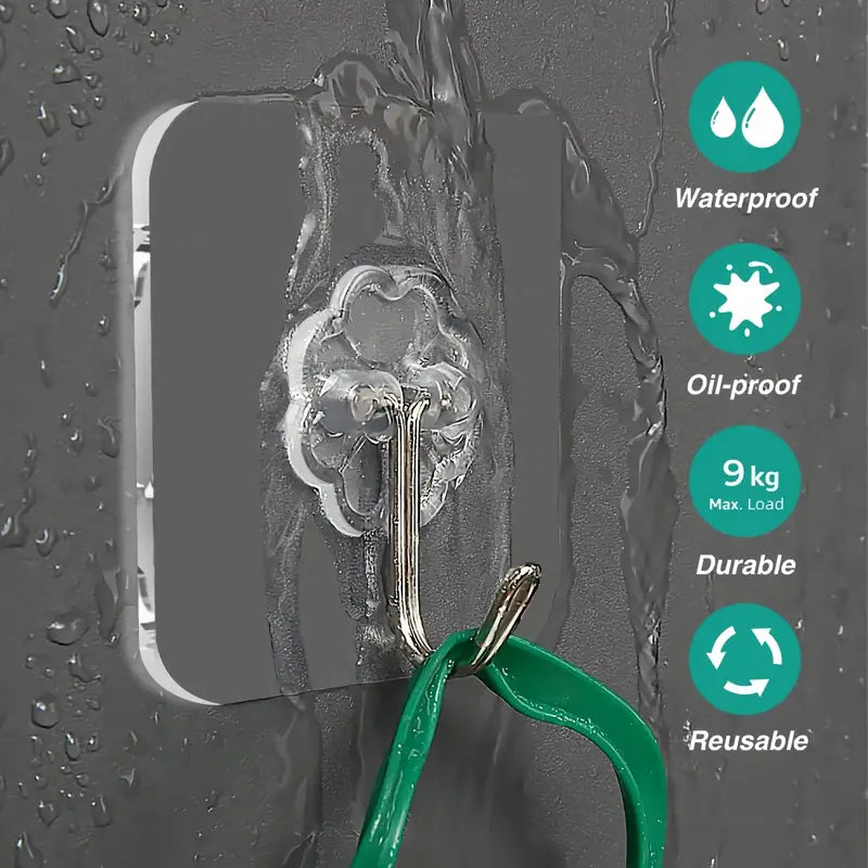 5Pcs Transparent Strong Self Adhesive Hooks