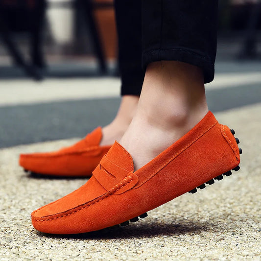 Men High Quality Leather Loafers Men Casual Shoes Moccasins Slip