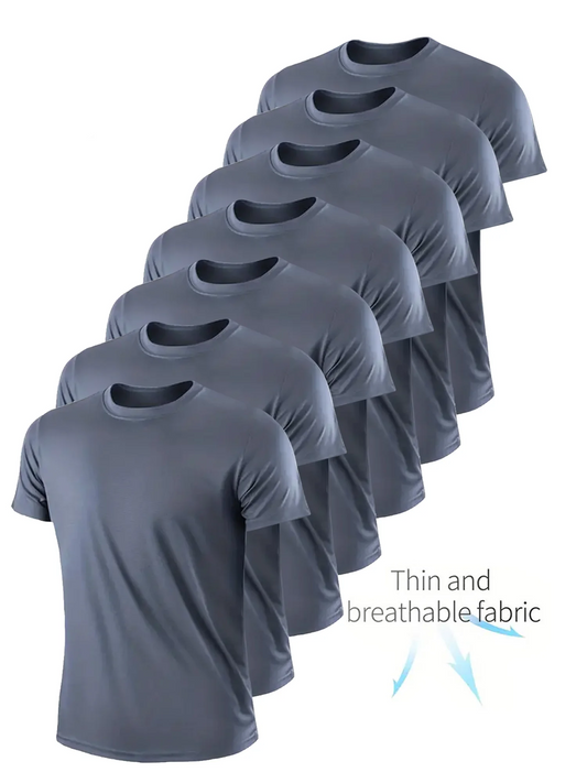 Crew T-Shirt 7Pcs Gray Ultralight Men Quick Dry