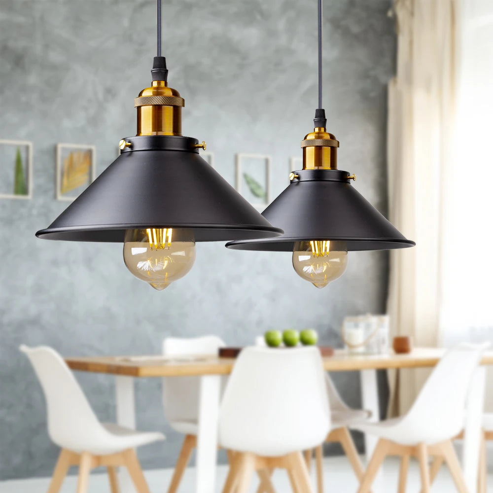 Vintage LED Iron Lampshade Retro Chandeliers