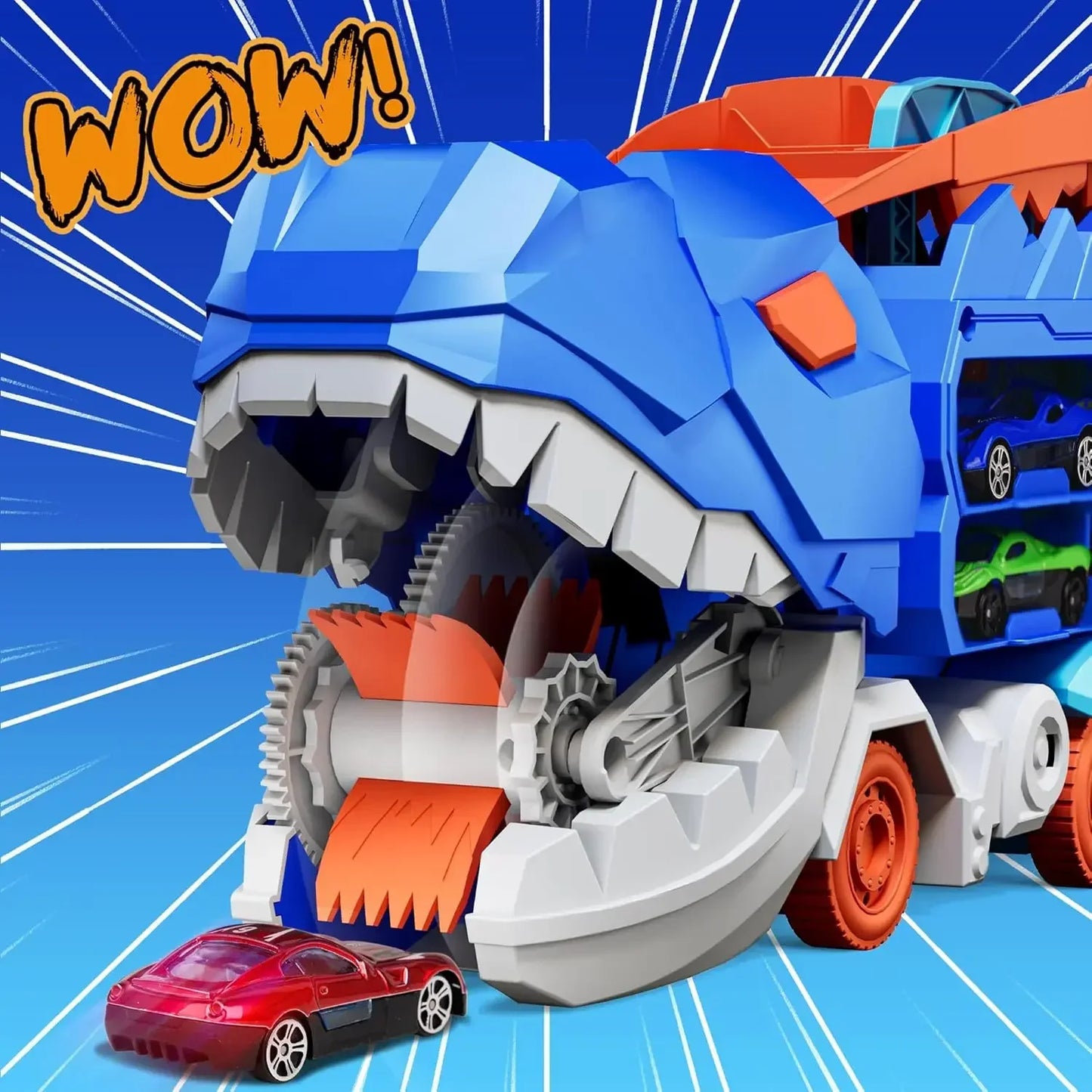 Dinosaur Transporter Truck Toys Foldable Track