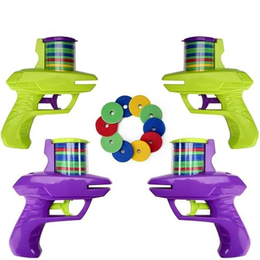 Kids Outdoor Game Foam Disc Gun Toy Flying Disc