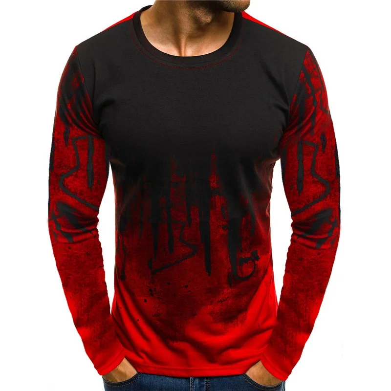 Summer Men's 3d Camo Long Sleeve Large Men's Casual Half Sleeve T-shirt