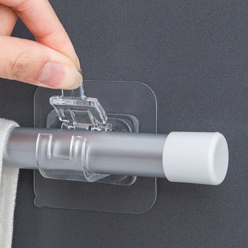 Self Adhesive Hooks Punch-free Curtain Rod Clip