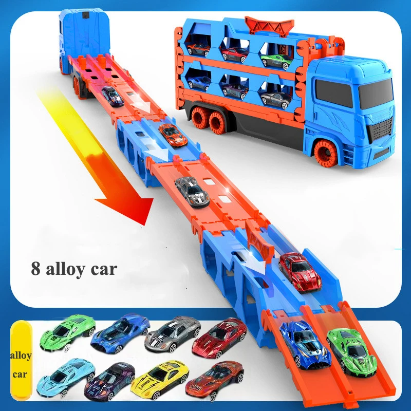 Large Car Transporter Truck Folding Track Racing