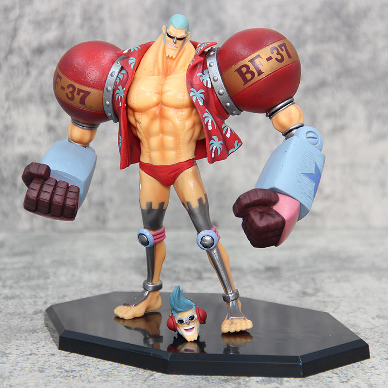 18cm Anime One Piece Figure Gk Franky Action Figures Double Head