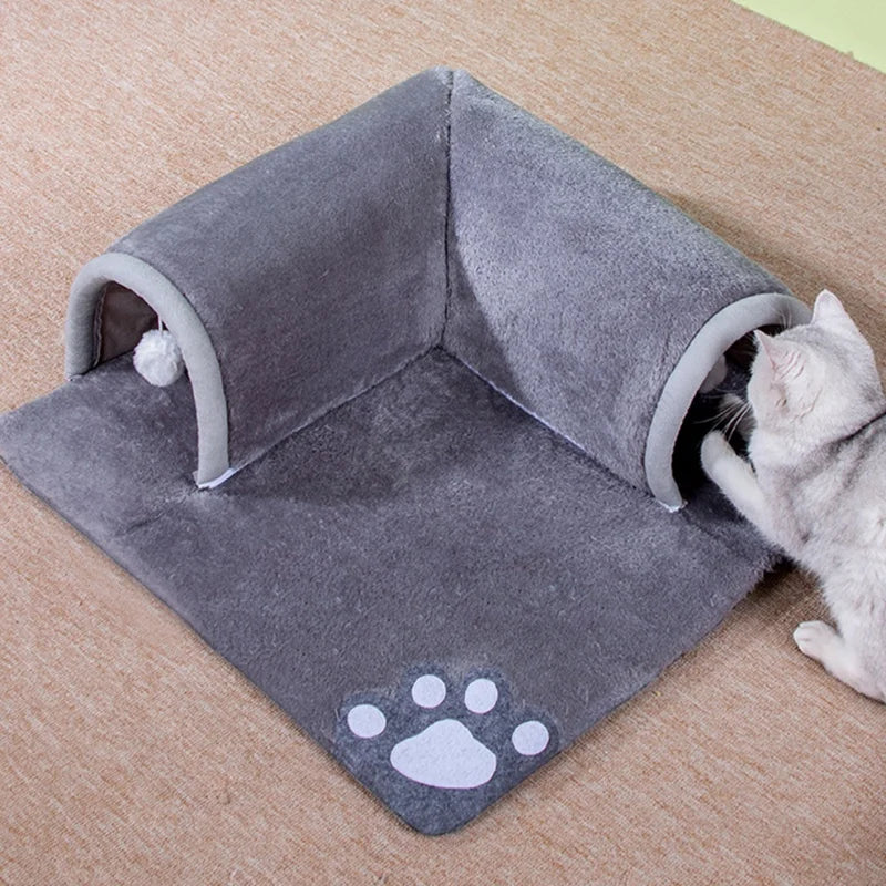 Cat Tunnel Bed Universal Detachable Warm Cat House