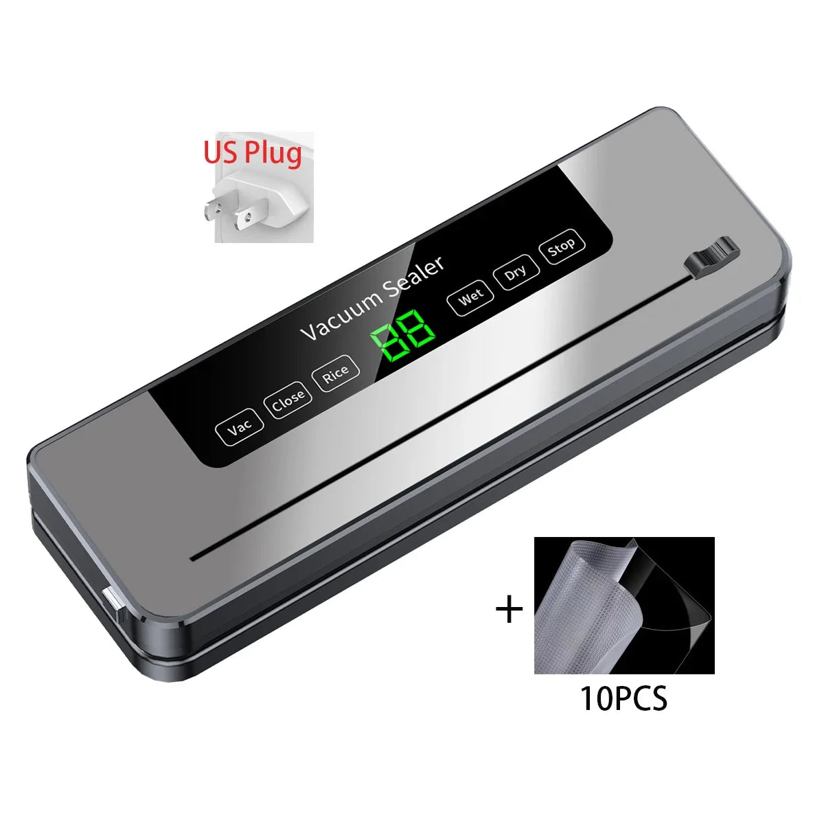 Electric Vacuum Sealer Built-in Cutter Kitchen Food Storage