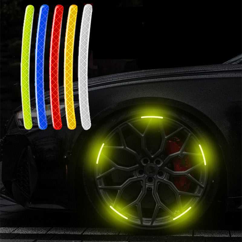 Car Wheel Hub Reflective Stripes Door Handle Safety