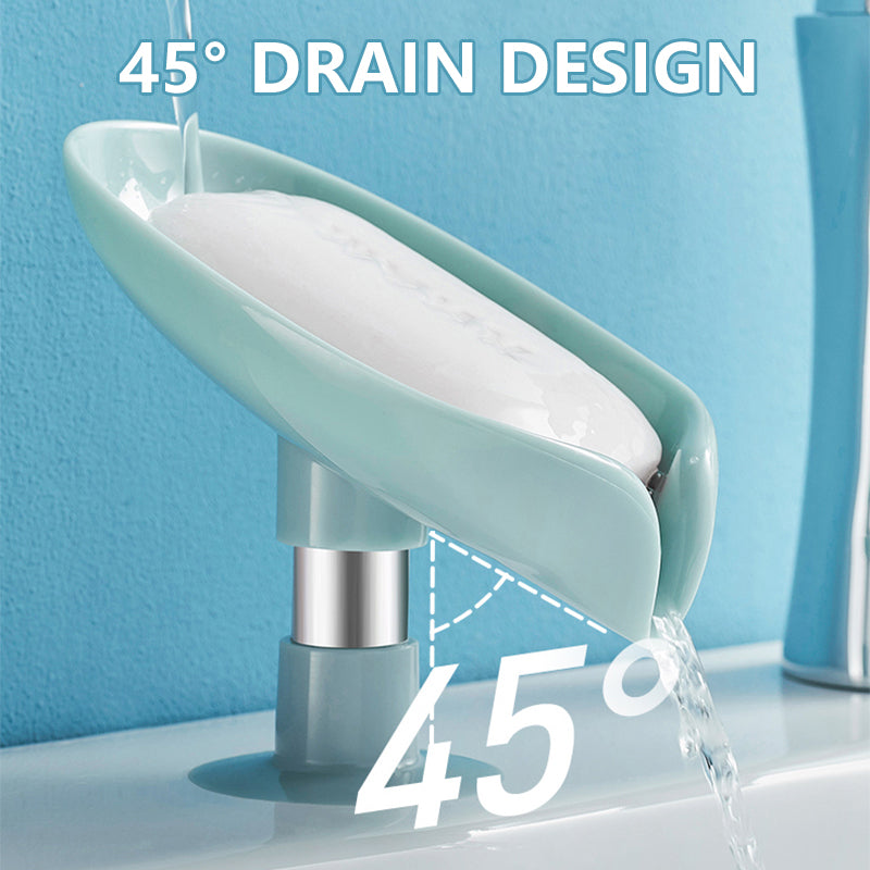 Soap Holder Drain Water Soap Dish Leaf Shape Soap Box