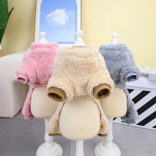 1pc Pet Dog Clothes Soft Warm Fleece Dogs Jumpsuits Crown Pattern