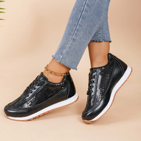 Bling Women Platform Sneakers Fashion Patchwork Glitter