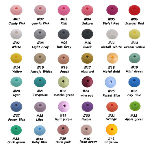 20Pcs/lot 12mm Lentil Silicone Beads