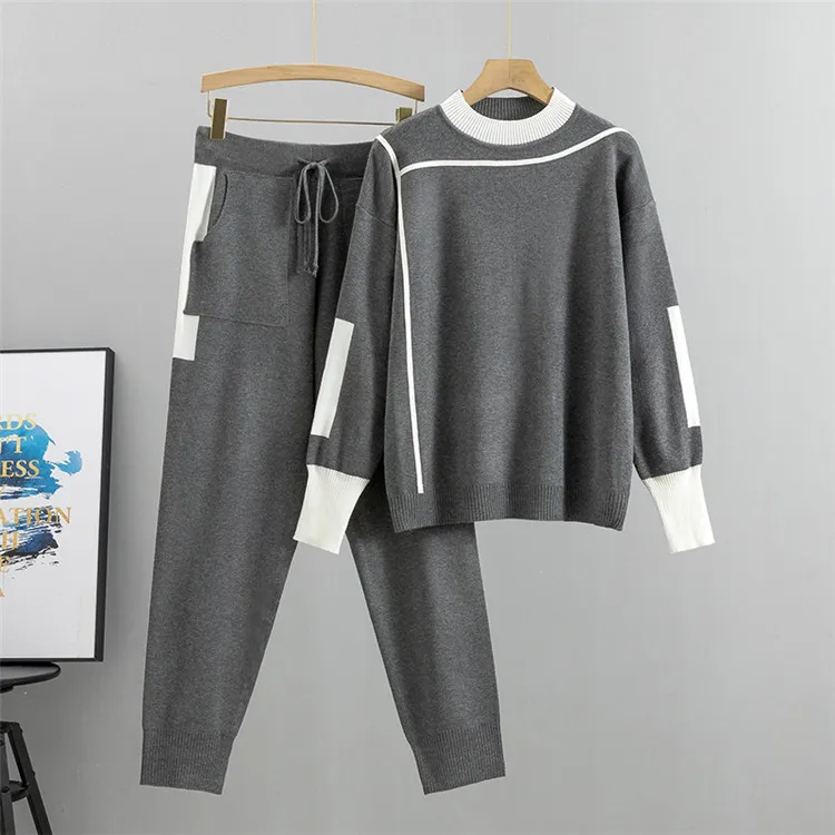 2025 Autumn Runway 2 Pieces Set Knitted Long Sleeve