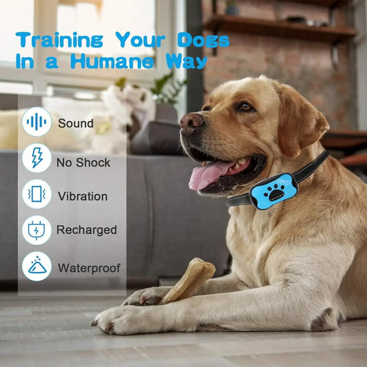 Pet Dog Anti Barking Device USB Rechargeable Dogs Training Collar