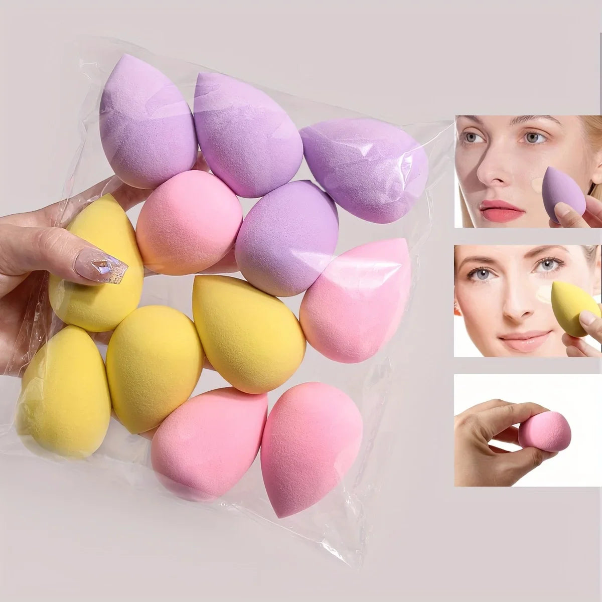 12Pcs Multicolor Makeup Sponge Blender Beauty Egg Cosmetic Puff