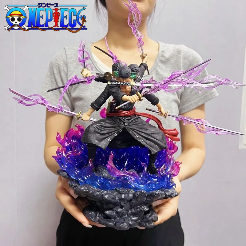 Anime One Piece 40cm Zoro Figure Wano Onigashima 9 Swords Style