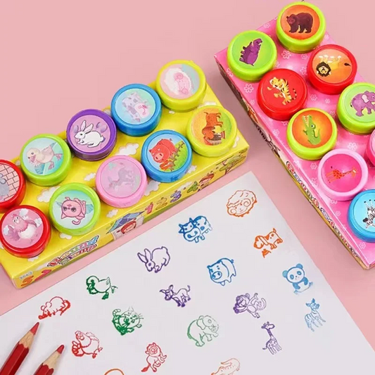 10pcs Assorted Stamps for Kids Self-ink Stamps Children Toy