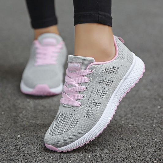 Casual Shoes Fashion Breathable Walking Mesh Flat Shoes Sneakers