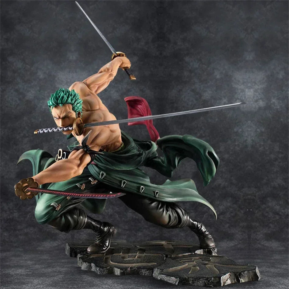 Hot One Piece 10cm Anime Figure GK Roronoa Zoro Three-blade