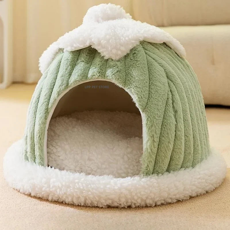 Winter Cozy Pet House Dogs Soft Nest Kennel Sleeping Cave