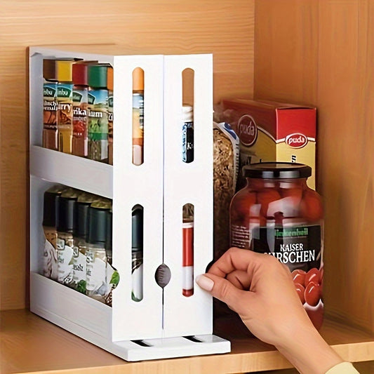 1 PC spice storage rack,90 degree swivel item storage rack