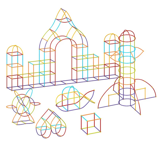 100 Pcs Straw Block Assembly Creative Toy Magic Smart Stick