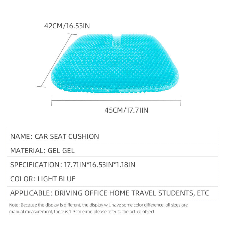 Car Gel Cooling Seat Cushion 3D Honeycomb Cool and Breathable