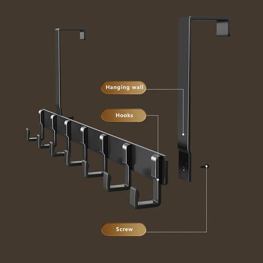 Hooks Over The Door 6 Hooks Home Bathroom Organizer Rack