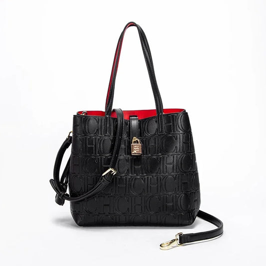 Simple Large Capacity Embossed Women's Shoulder Bag