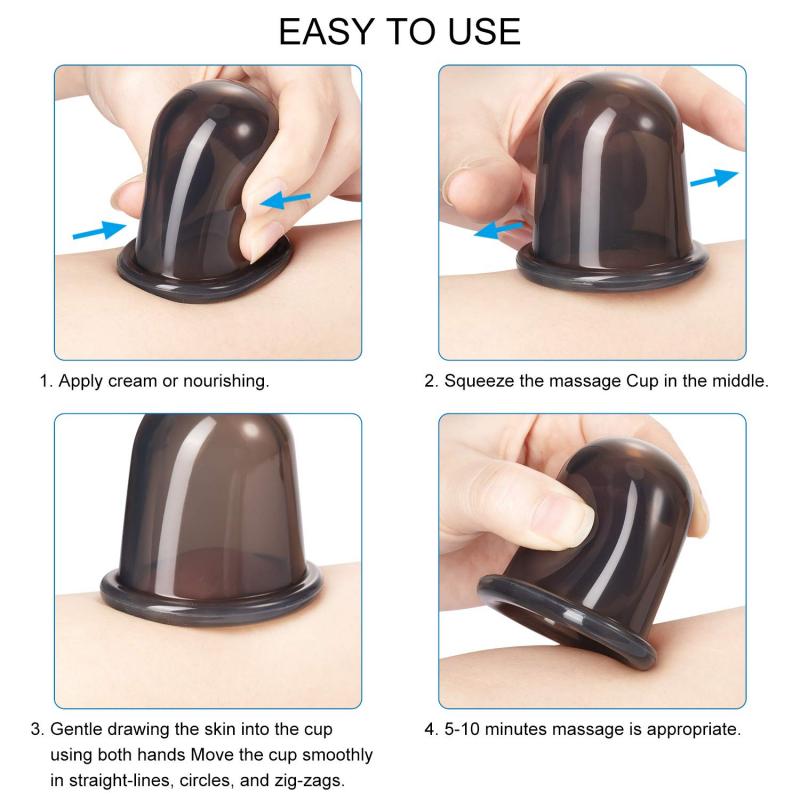 Silicone Vacuum Cupping Massage Jars Anti Cellulite Massage