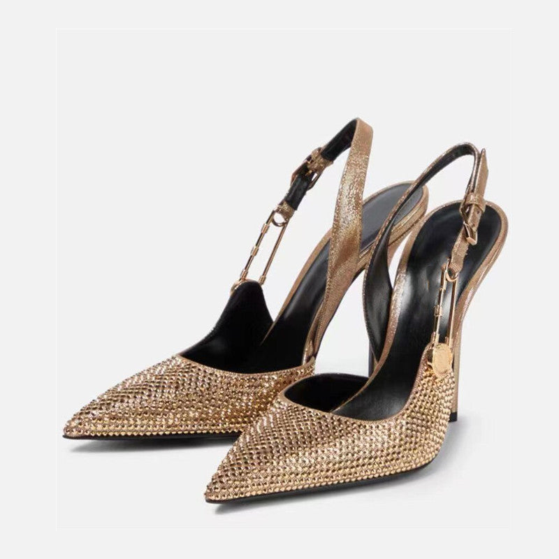 Luxury Rhinestones Sequined Buckle Women Pumps