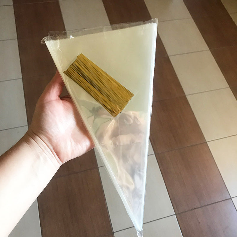 50pcs/lot Clear Cone Candy Storage Bags Cones