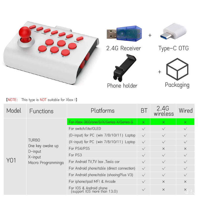 Arcade joystick Wireless Gaming Controller for PC/Android/ios/Switch/PS3/PS4 Fighting Game