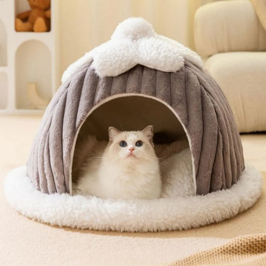 Winter Cozy Pet House Dogs Soft Nest Kennel Sleeping Cave