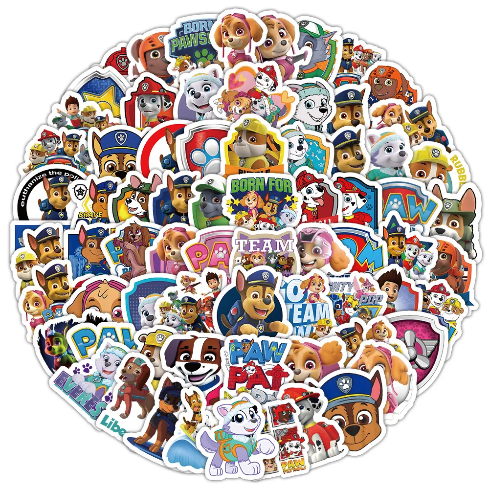 50PCS Cute Cute PAW Patrol Anime Stickers