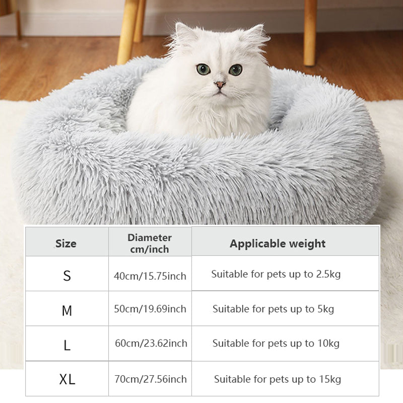40-70cm Home Plush Pet Nest Super Soft Warm Detachable and Washable Round Pet Bed