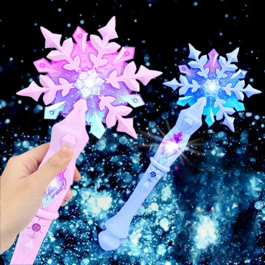 Princess Snow Wand Toy Snowflake Light Sound Sticks Kid