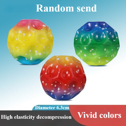 2Pcs Colorful Perforated Soft Anti-Gravity Rubber Bouncy Ball